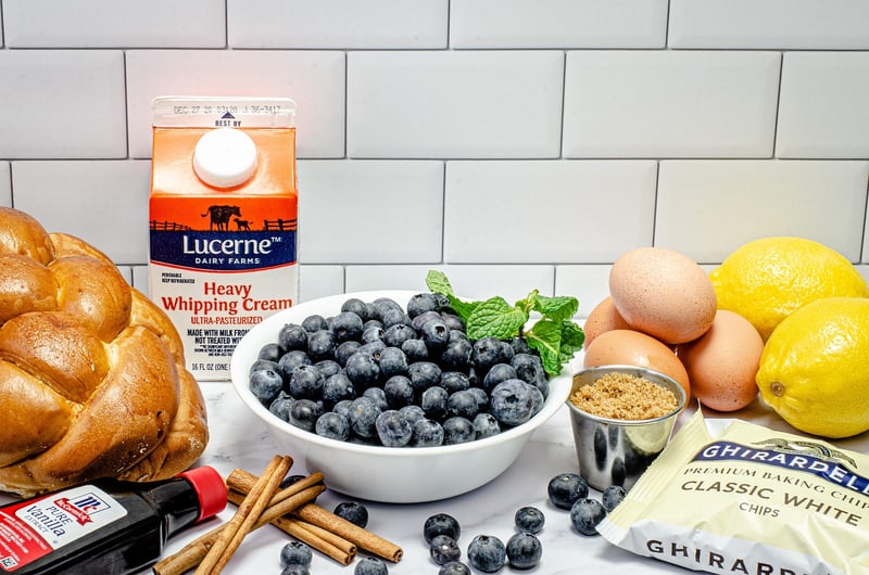 Lemon Blueberry Bread Pudding