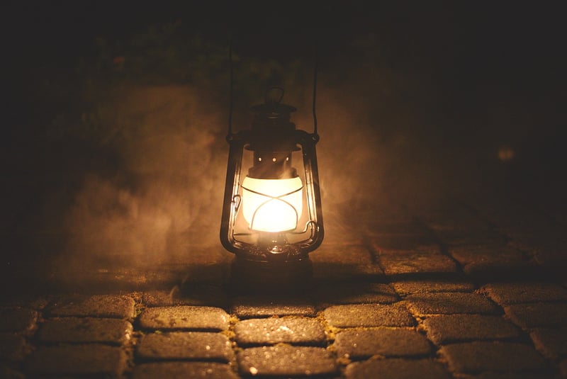 Vintage Lanterns in Garden